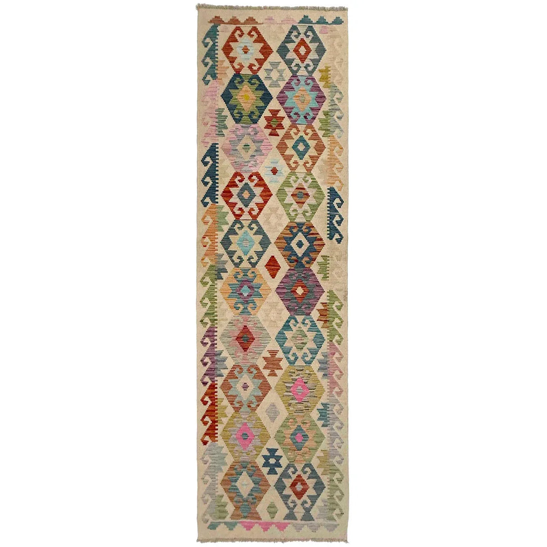 Afghan Vegetable Kilim Rug 2' 7" x 9' 7" Flat-Weave | No. AL639623