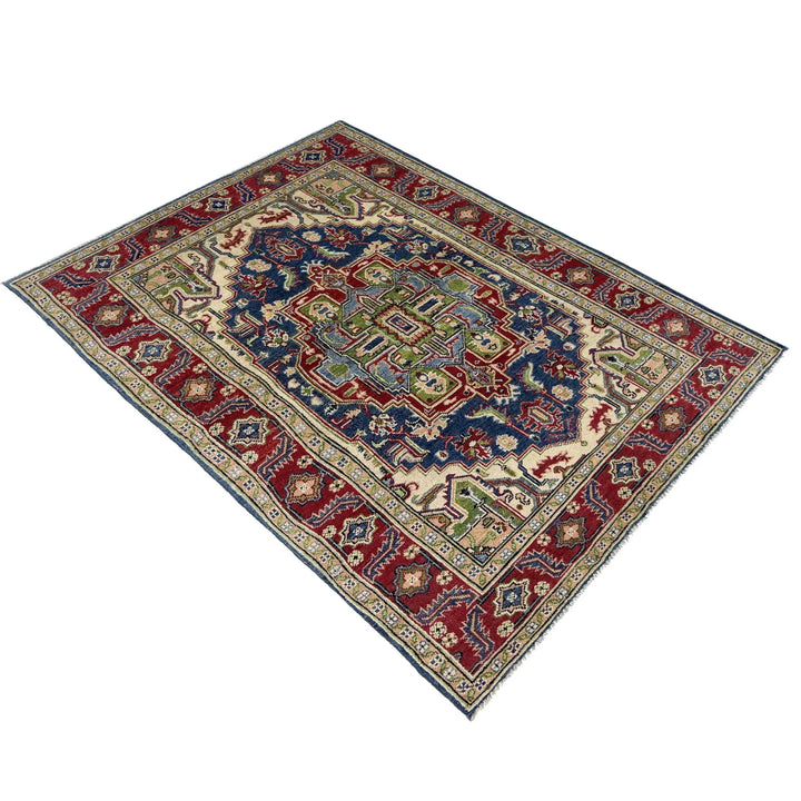 Afghan Heriz Rug 4' 0" x 6' 7" Hand-Knotted | No. AL64072