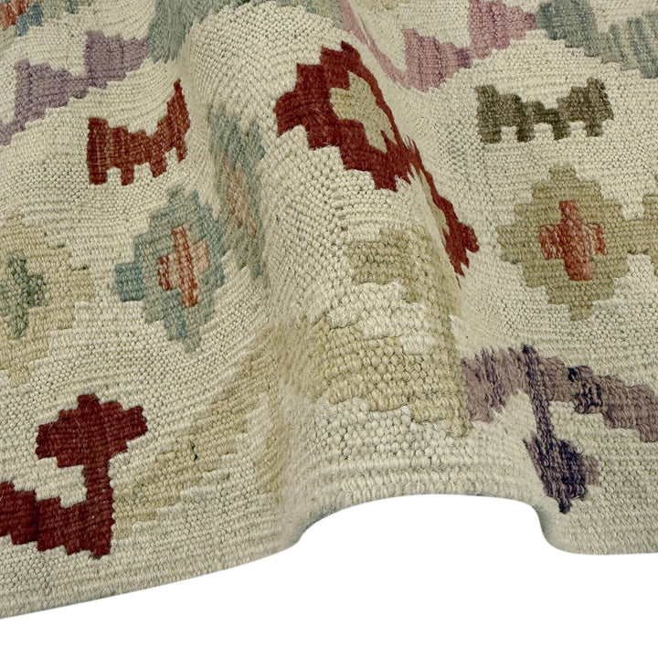 Afghan Vegetable Kilim Rug 2' 9" x 4' 3" Flat-Weave | No. AL640733