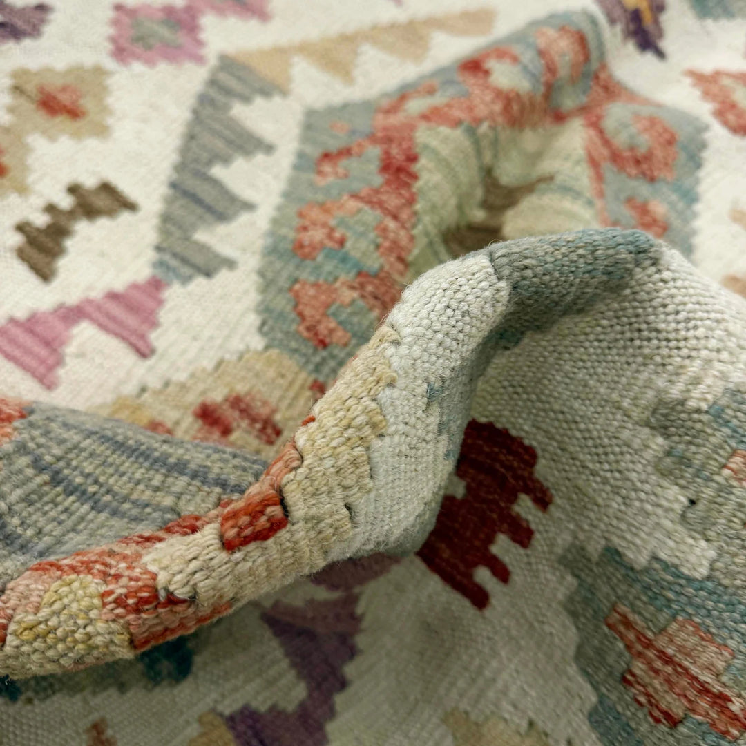 Afghan Vegetable Kilim Rug 2' 9" x 4' 3" Flat-Weave | No. AL640733