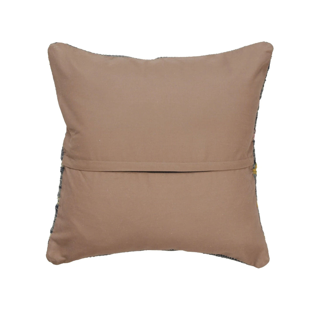 Afghan Geometric Cushion 1' 5" x 1' 6" Flat-Weave | No. AL64125
