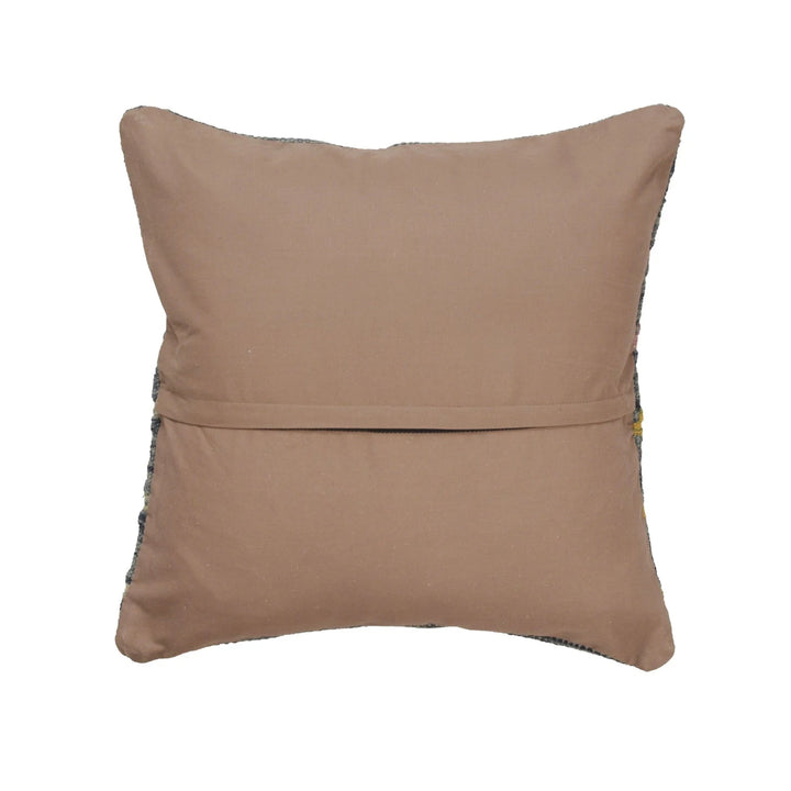 Afghan Geometric Cushion 1' 5" x 1' 6" Flat-Weave | No. AL64125
