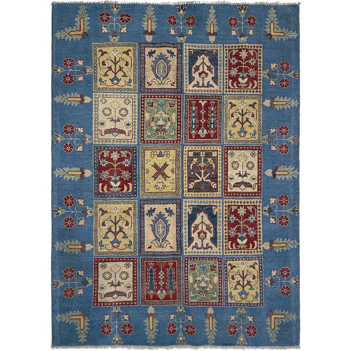Blue Afghan Bakhtiar Rug 4'11" x 6'6" Hand-Knotted | No. AL64160