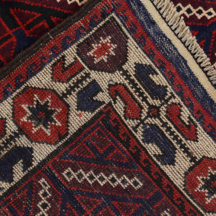 Afghan Baluchi Rug 2' 9" x 4' 0" Hand-Knotted | No. AL64185