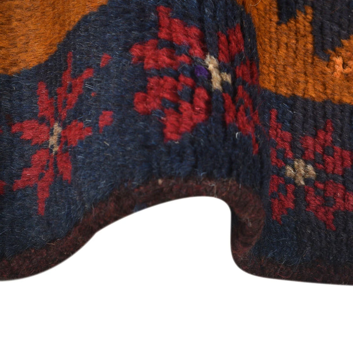 Orange Afghan Baluchi Rug 3' 10" x 6' 3" Hand-Knotted | No. AL64323