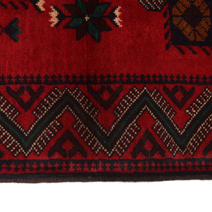 Red Afghan Baluchi Rug 2' 10" x 4' 10" Hand-Knotted | No. AL64325