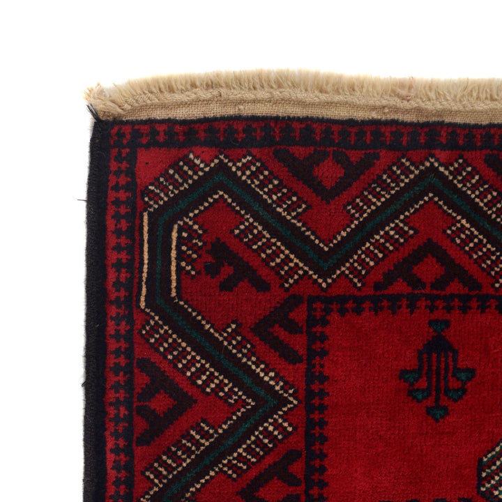 Red Afghan Baluchi Rug 2' 10" x 4' 10" Hand-Knotted | No. AL64325