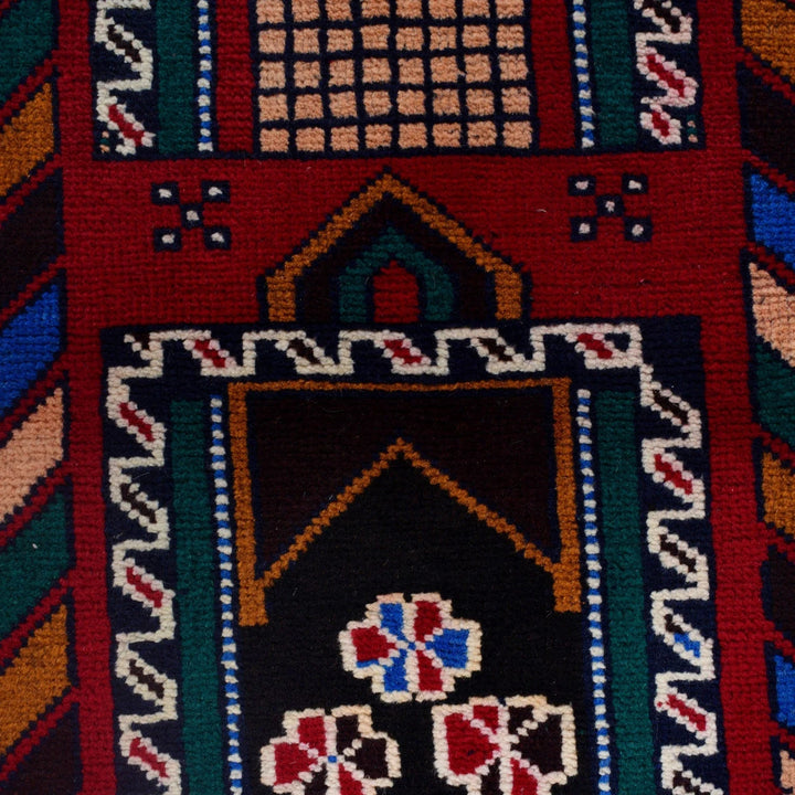 Afghan Baluchi Rug 2' 8" x 4' 3" Hand-Knotted | No. AL64351
