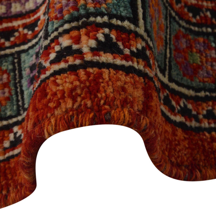 Red Afghan Shirazi Rug 5' 9" x 7' 9" Hand-Knotted | No. AL64373