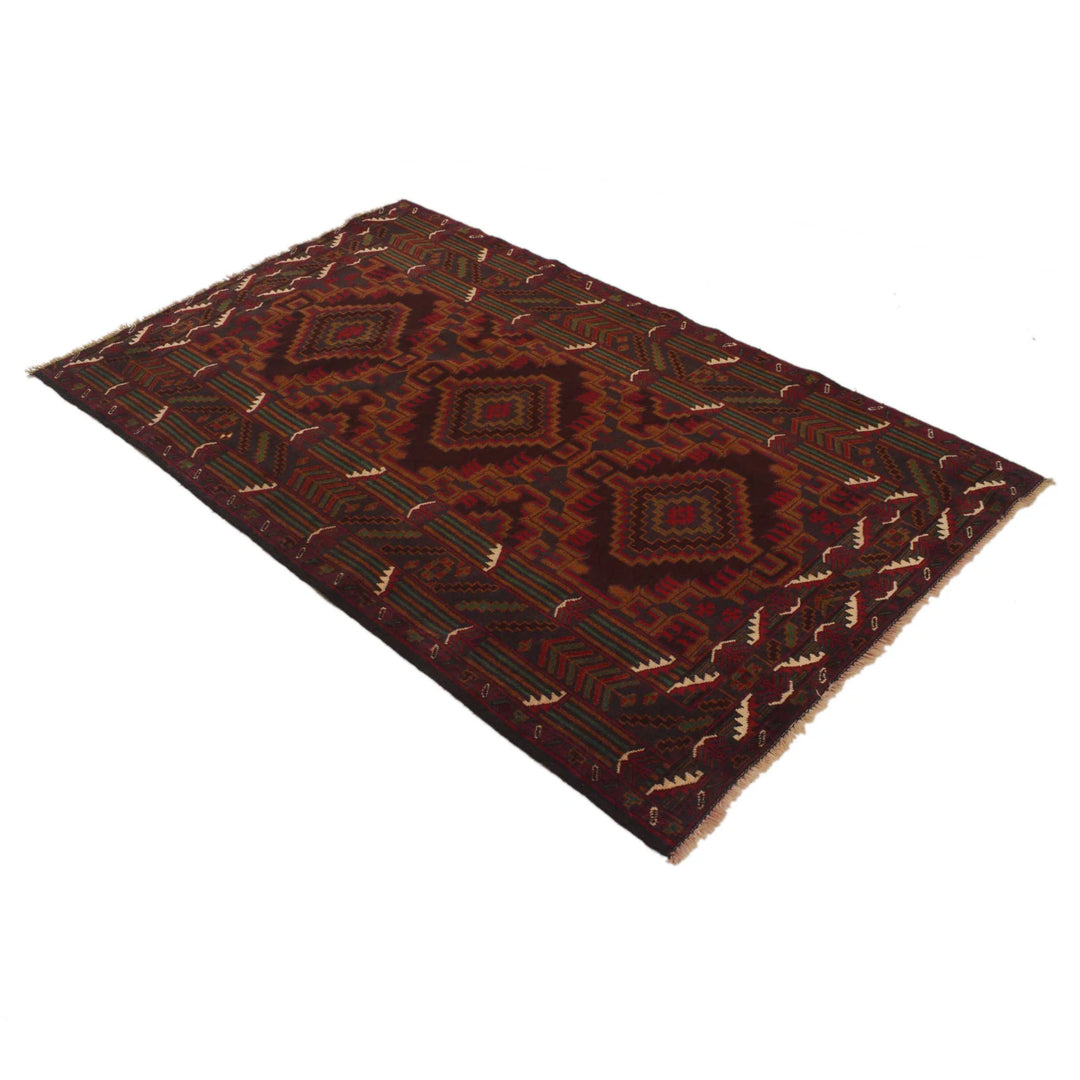 Afghan Baluchi Rug 3' 8" x 6' 3" Hand-Knotted | No. AL64409