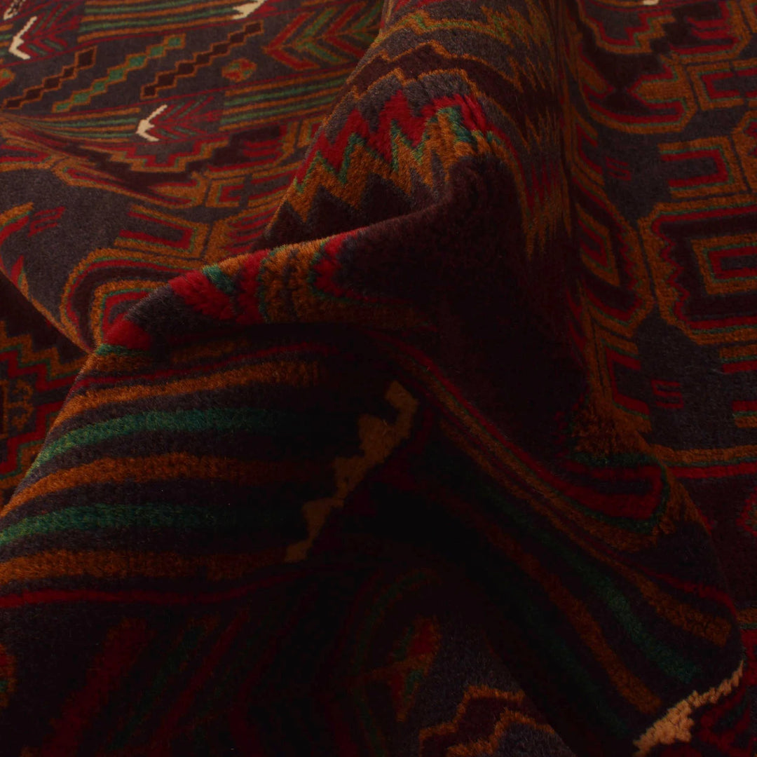 Afghan Baluchi Rug 3' 8" x 6' 3" Hand-Knotted | No. AL64409