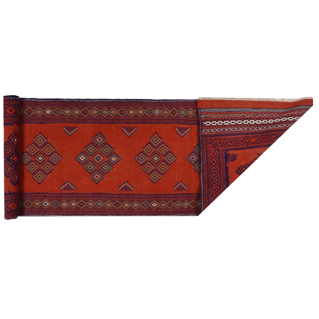Red Afghan Laghari Kilim Rug 2' 5" x 9' 5" Hand-Knotted | No. AL64410