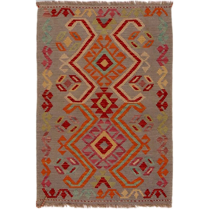 Afghan Kilim Rug 2' 8" x 3' 11" Flat-Weave | No. AL64540