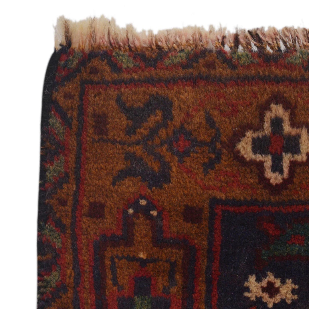 Red Afghan Baluchi Rug 2'11" x 4'9" Hand-Knotted | No. AL64574