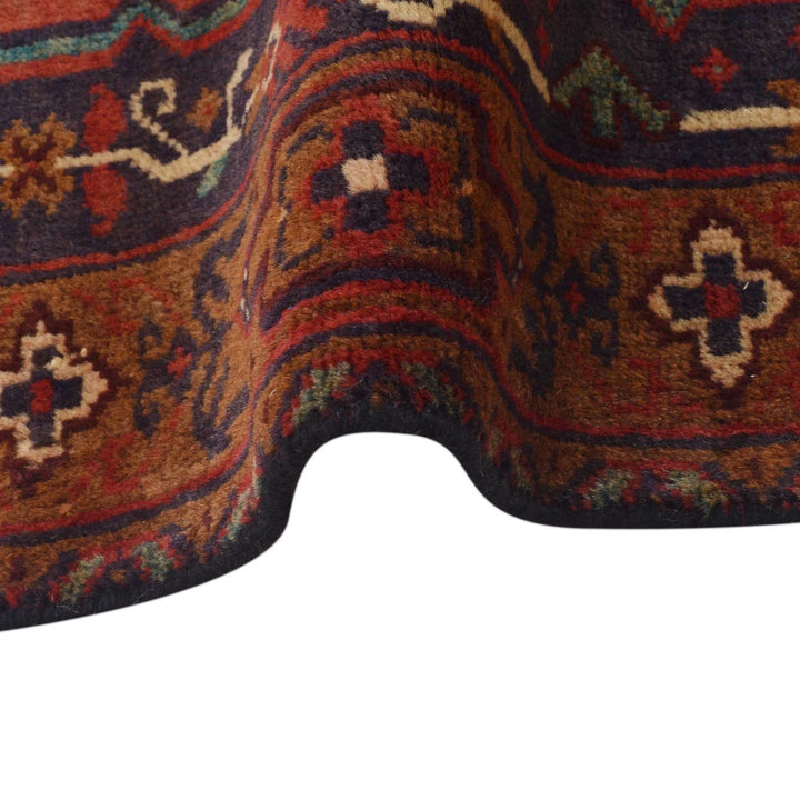 Red Afghan Baluchi Rug 2'11" x 4'9" Hand-Knotted | No. AL64574