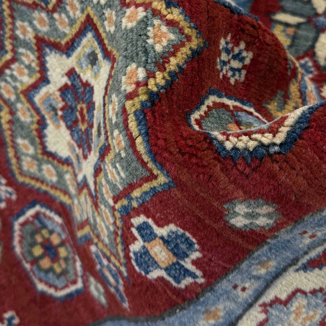 Red Afghan Kazak Runner Rug 1' 10" x 5' 1" Hand-Knotted | No. AL64736