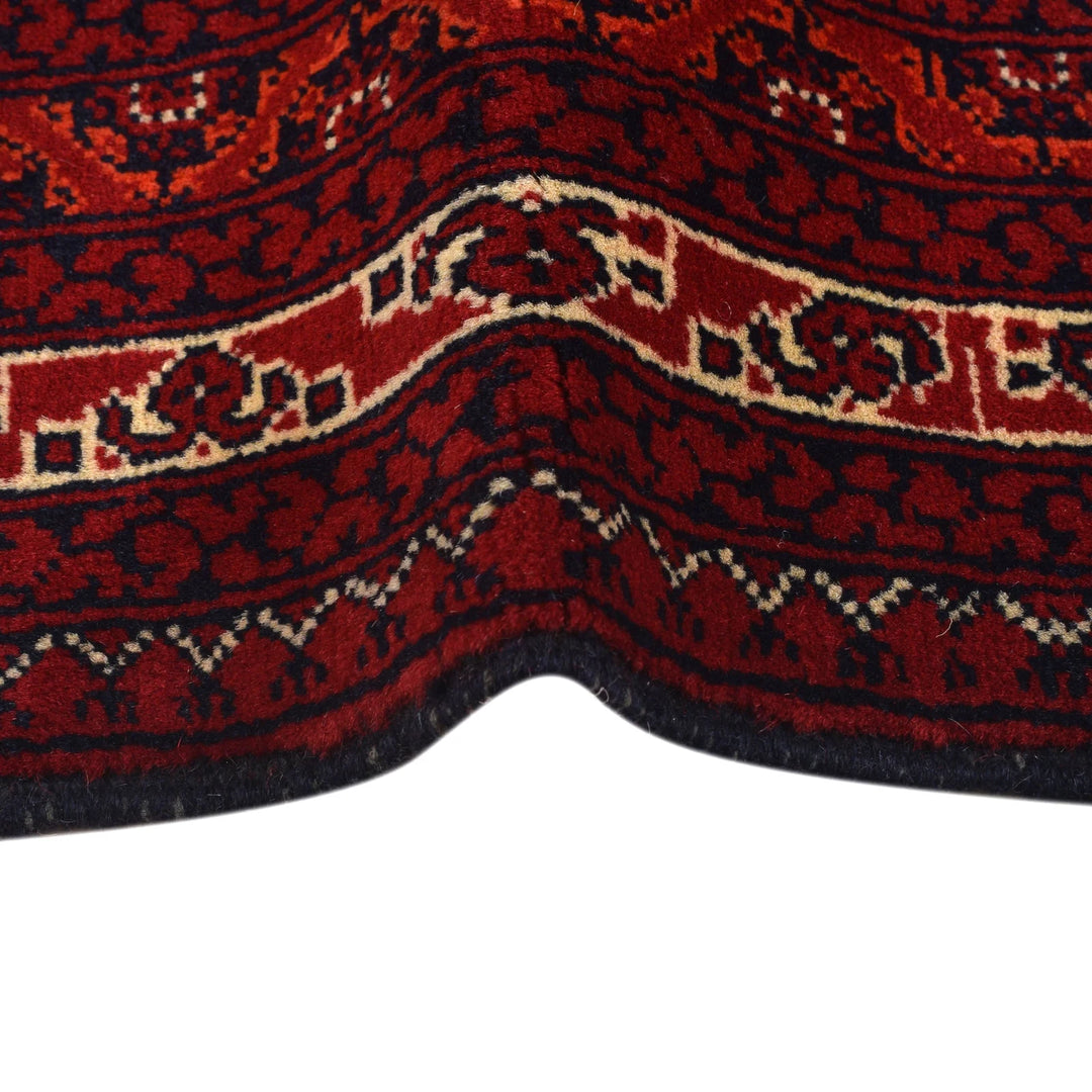 Burgundy Red Afghan Khoja Roshnai Rug 3'4" x 4'9" Hand-Knotted | No. AL64819