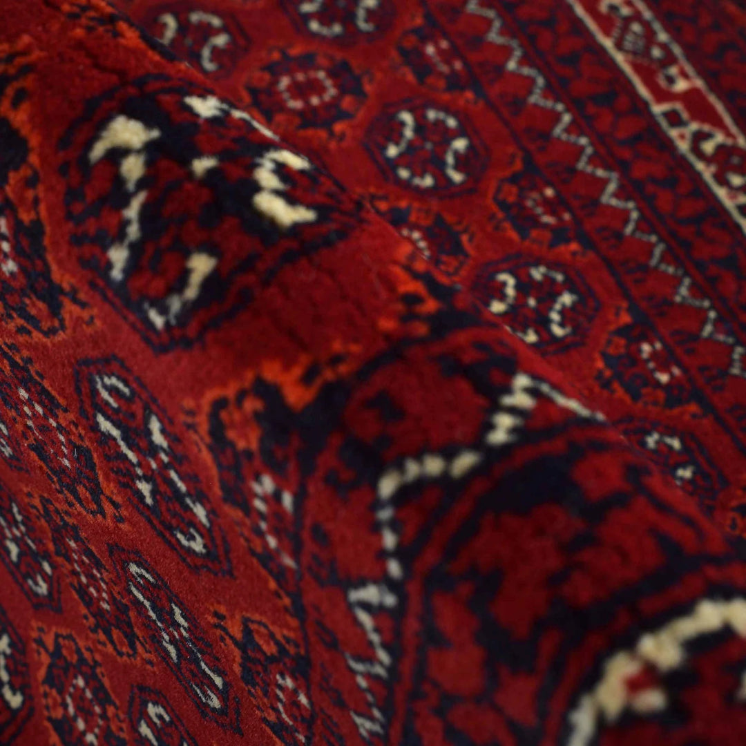 Burgundy Red Afghan Khoja Roshnai Rug 3'4" x 4'9" Hand-Knotted | No. AL64819