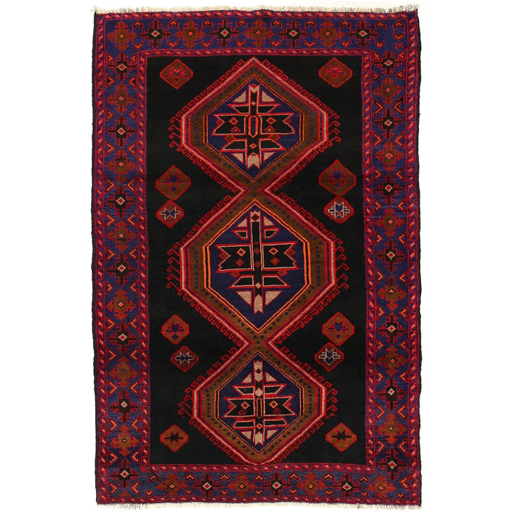 Afghan Baluchi Rug 4' 4" x 6' 6" Hand-Knotted | No. AL64834