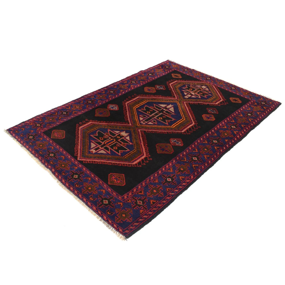 Afghan Baluchi Rug 4' 4" x 6' 6" Hand-Knotted | No. AL64834