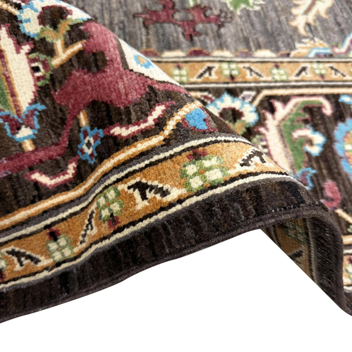 Multicolor Afghan Heriz Rug 6' 10" x 9' 7" Hand-Knotted | No. AL64881
