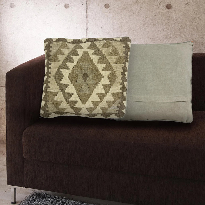 Afghan Kilim Cushion 1' 6" x 1' 6" Flat-Weave | No. AL649239