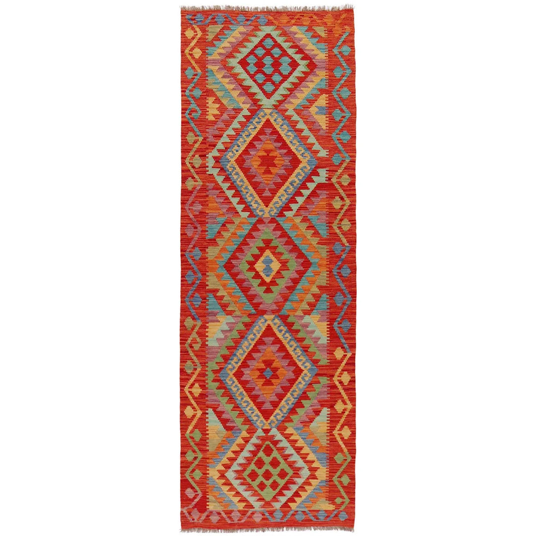 Afghan Kilim Rug 2' 9" x 8' 5" Flat-Weave | No. AL64927