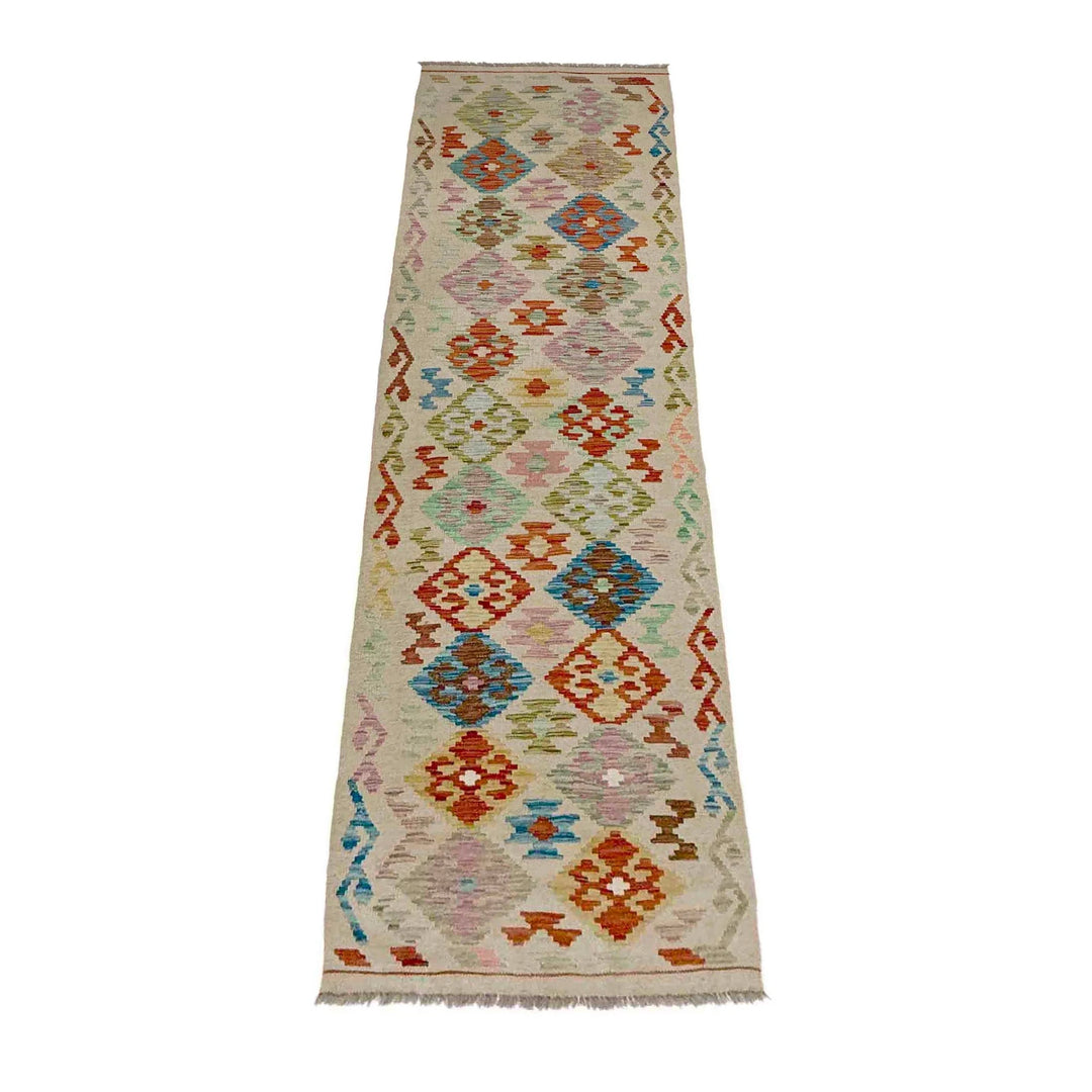 Afghan Vegetable Kilim Rug 2' 8" x 9' 6" Flat-Weave | No. AL649799