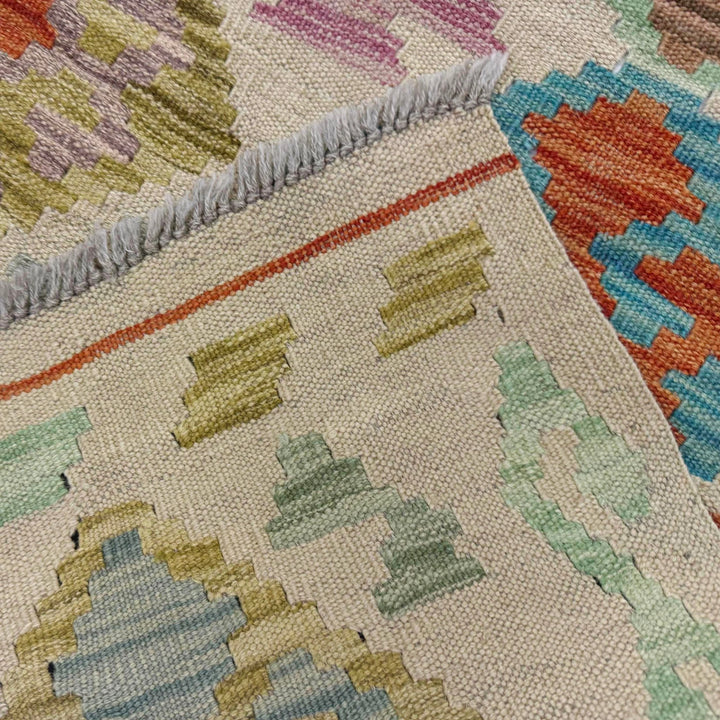 Afghan Vegetable Kilim Rug 2' 8" x 9' 6" Flat-Weave | No. AL649799