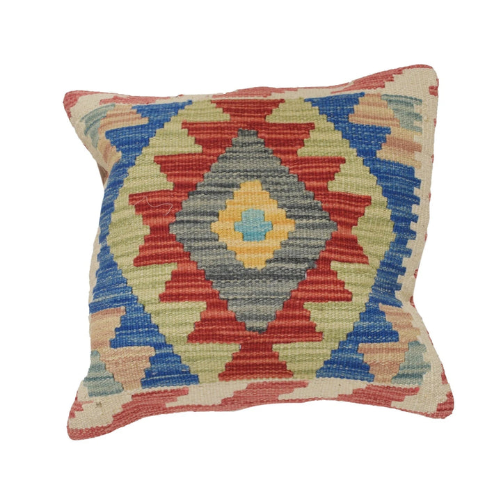Afghan Kilim Cushion Cover 1' 5" x 1' 6" Flat-Weave | No. AL64998