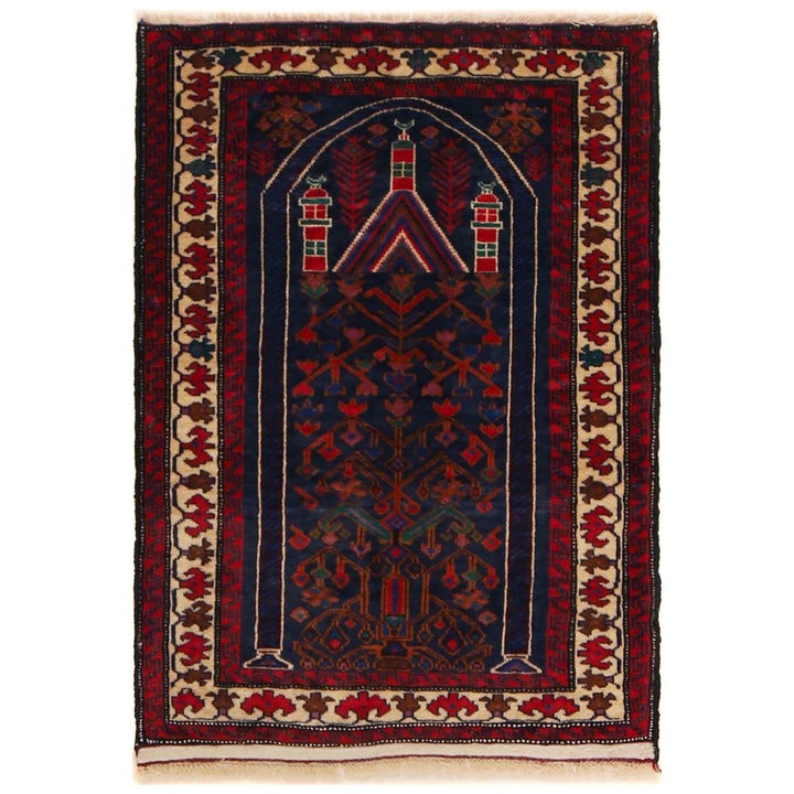 Afghan Baluchi Rug 2' 6" x 3' 5" Hand-Knotted | No. AL65052