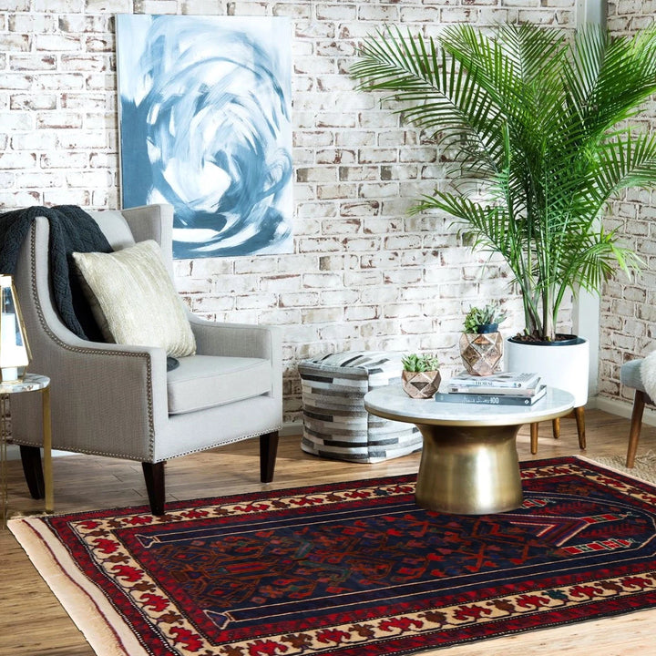 Afghan Baluchi Rug 2' 6" x 3' 5" Hand-Knotted | No. AL65052