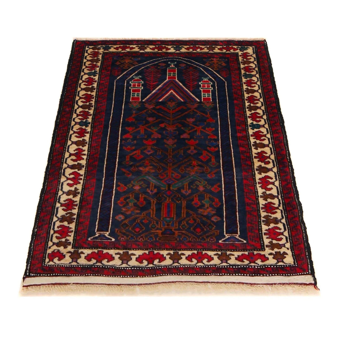 Afghan Baluchi Rug 2' 6" x 3' 5" Hand-Knotted | No. AL65052