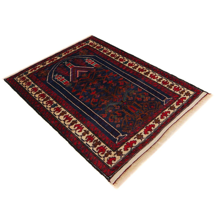 Afghan Baluchi Rug 2' 6" x 3' 5" Hand-Knotted | No. AL65052