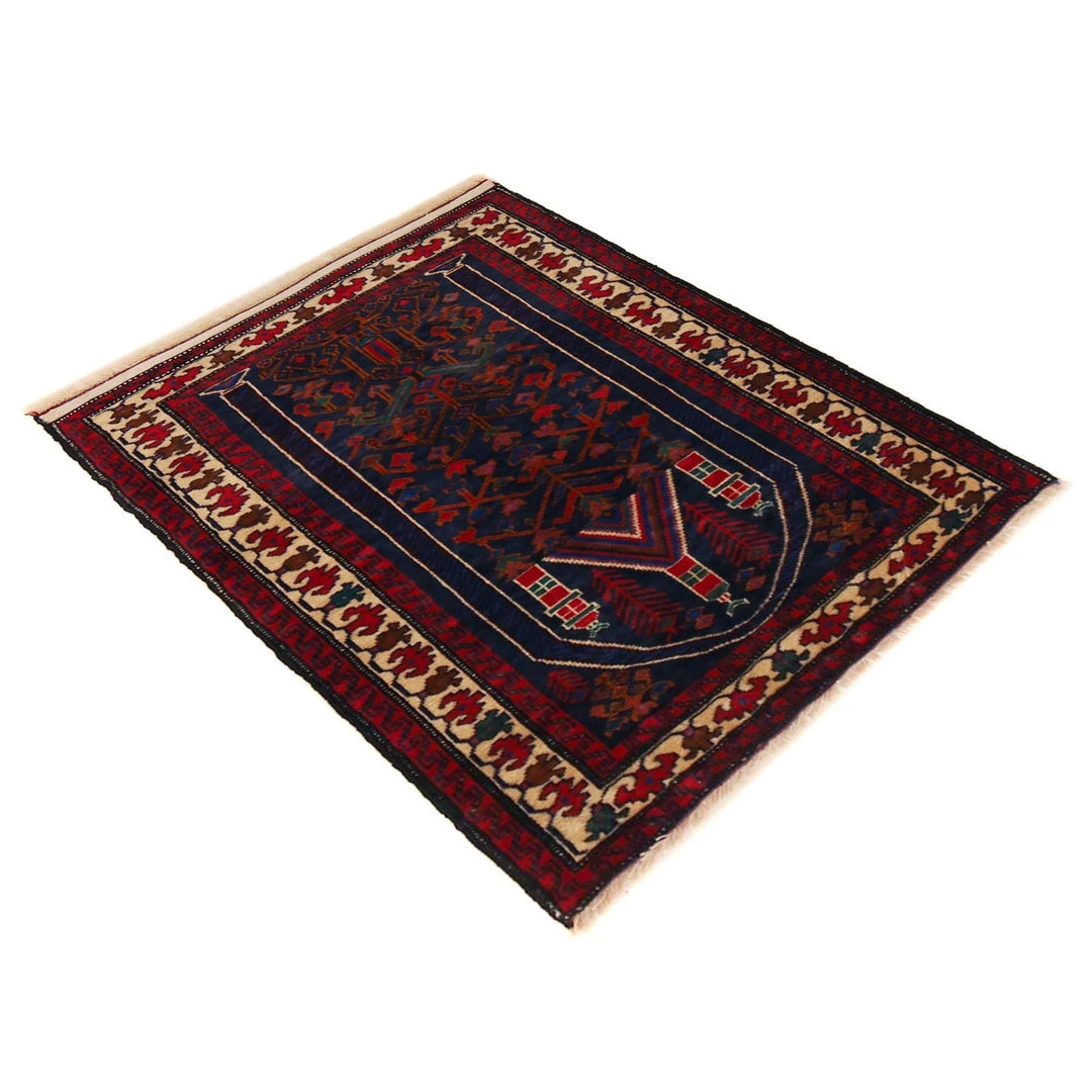 Afghan Baluchi Rug 2' 6" x 3' 5" Hand-Knotted | No. AL65052