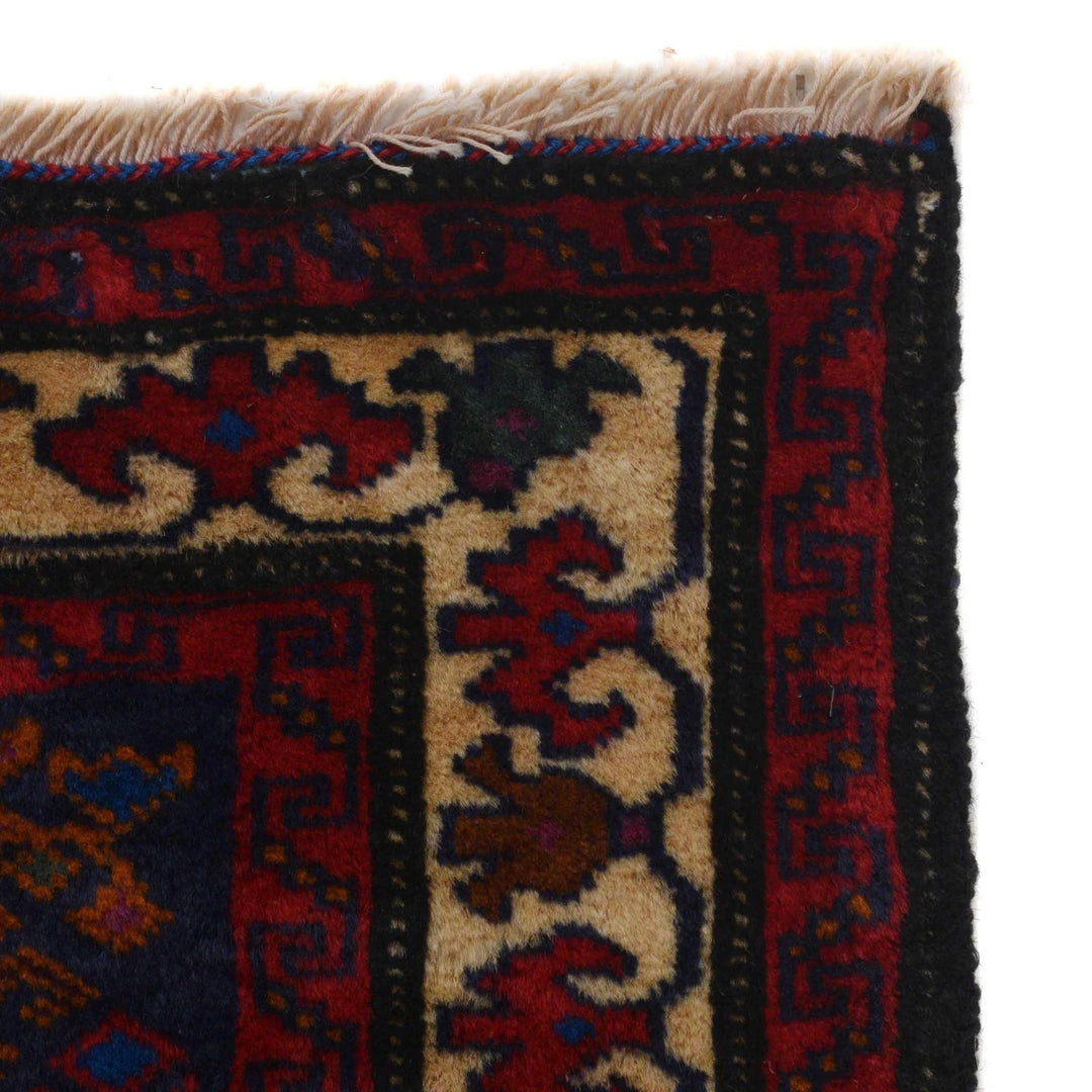 Afghan Baluchi Rug 2' 6" x 3' 5" Hand-Knotted | No. AL65052