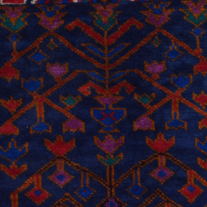 Afghan Baluchi Rug 2' 6" x 3' 5" Hand-Knotted | No. AL65052