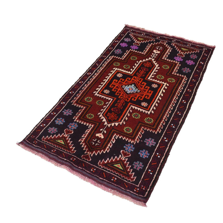Afghan Baluchi Rug 2'7" x 4'4" Hand-Knotted | No. AL65074