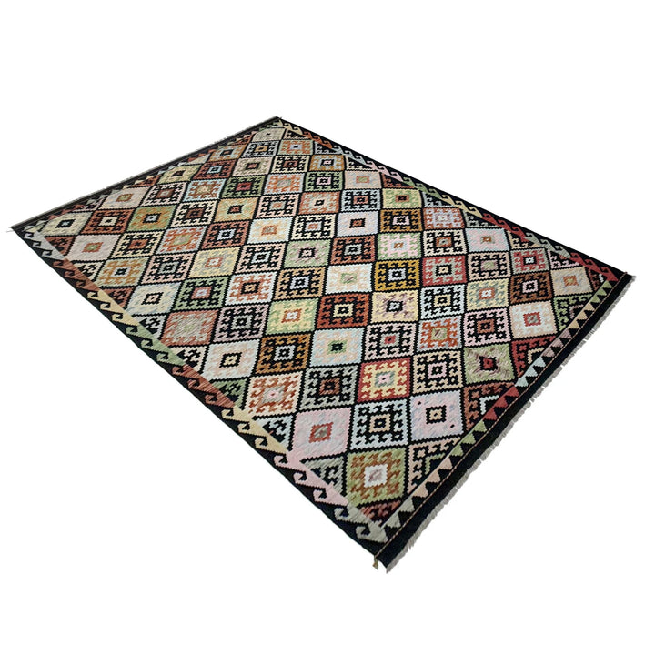Afghan Vegetable Kilim Rug 6' 6" x 10' 0" Flat-Weave | No. AL650863