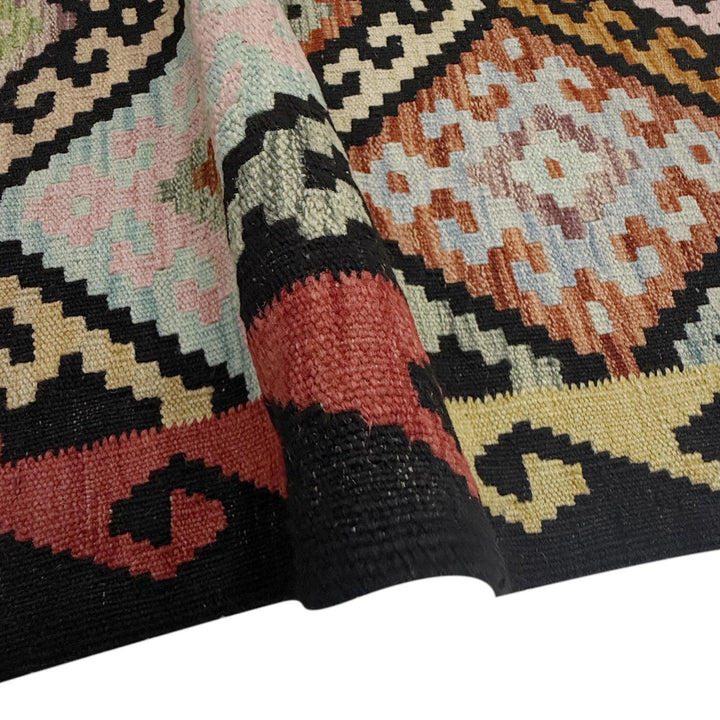 Afghan Vegetable Kilim Rug 6' 6" x 10' 0" Flat-Weave | No. AL650863