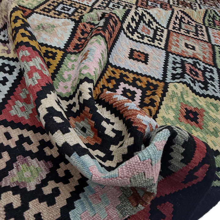 Afghan Vegetable Kilim Rug 6' 6" x 10' 0" Flat-Weave | No. AL650863