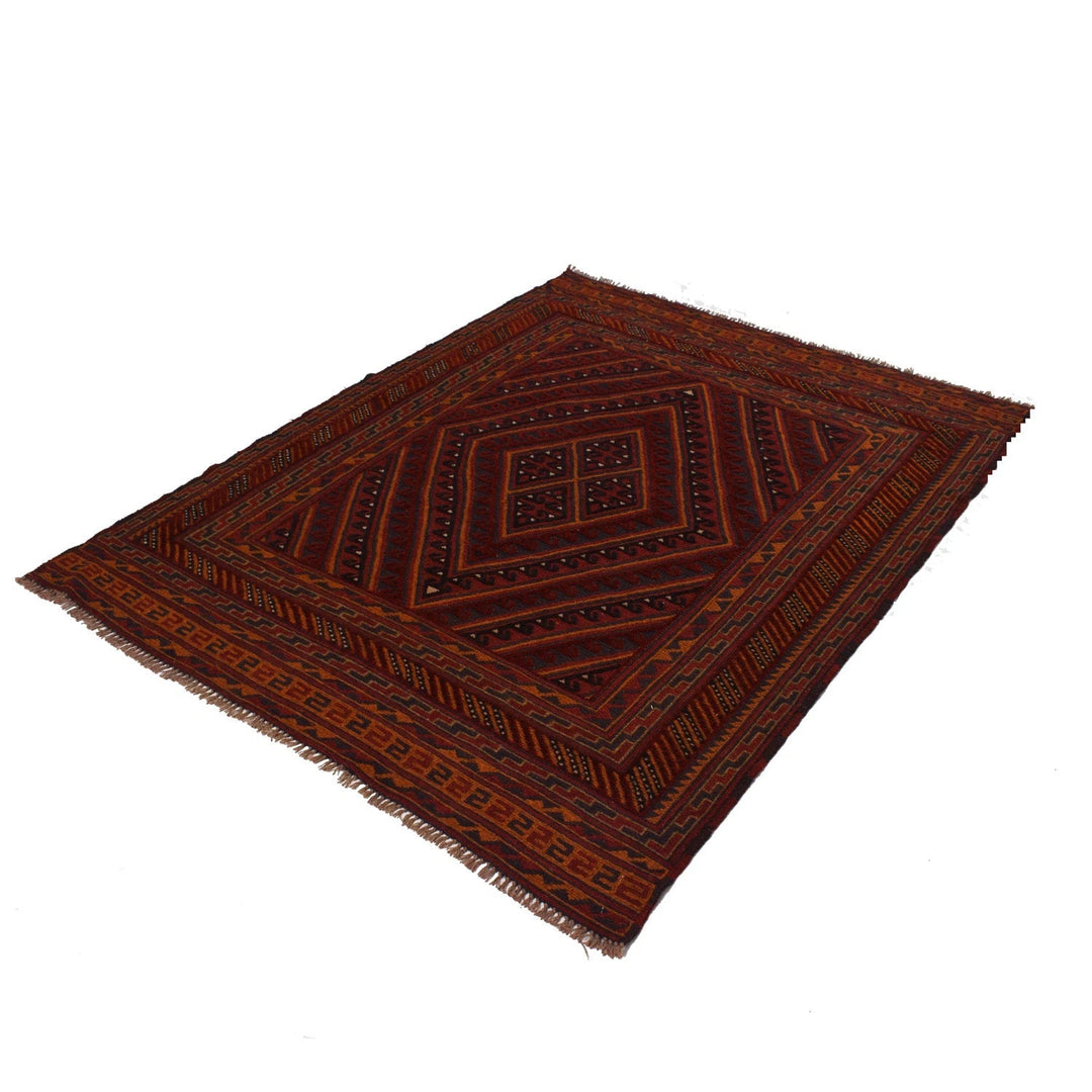 Afghan Mashwani Rug 4' 8" x 6' 0" Hand-Knotted | No. AL65125