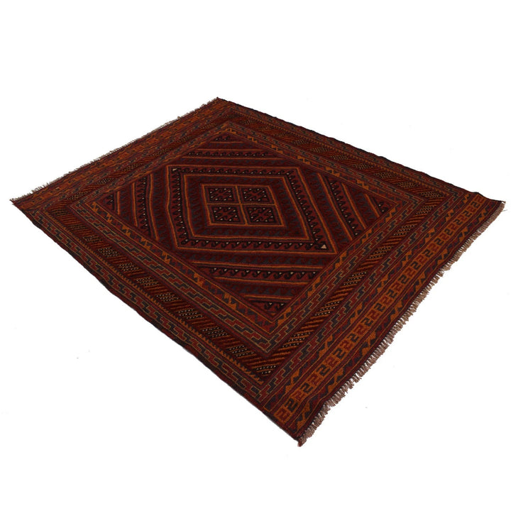 Afghan Mashwani Rug 4' 8" x 6' 0" Hand-Knotted | No. AL65125