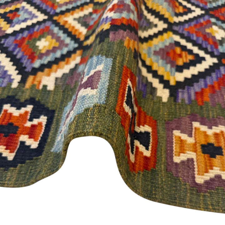 Afghan Kilim Rug 5' 0" x 6' 6" Flat-Weave | No. AL65161