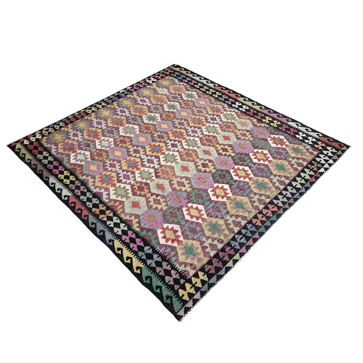 Afghan Vegetable Kilim Rug 8' 3" x 10' 10" Flat-Weave | No. AL651827