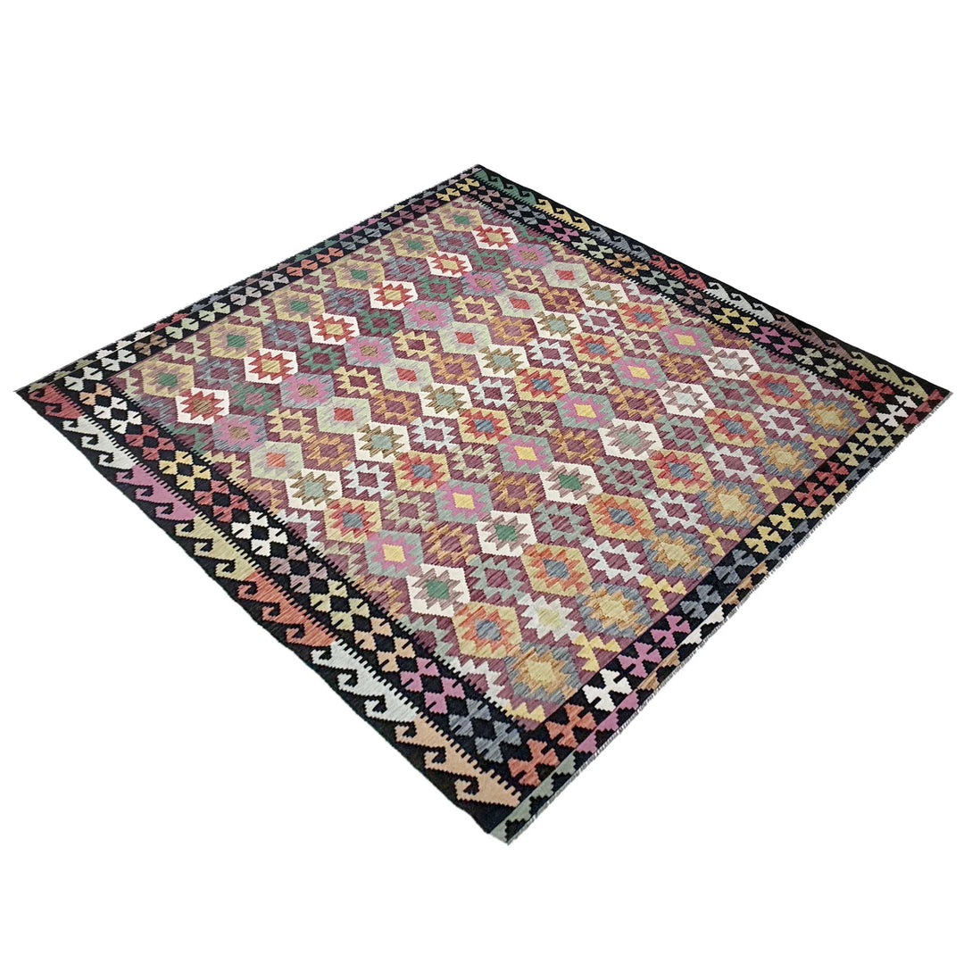 Afghan Vegetable Kilim Rug 8' 3" x 10' 10" Flat-Weave | No. AL651827