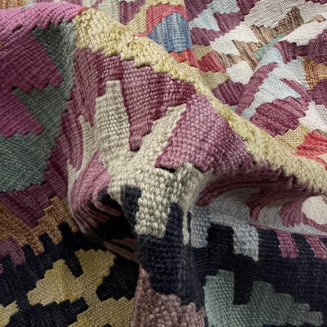 Afghan Vegetable Kilim Rug 8' 3" x 10' 10" Flat-Weave | No. AL651827