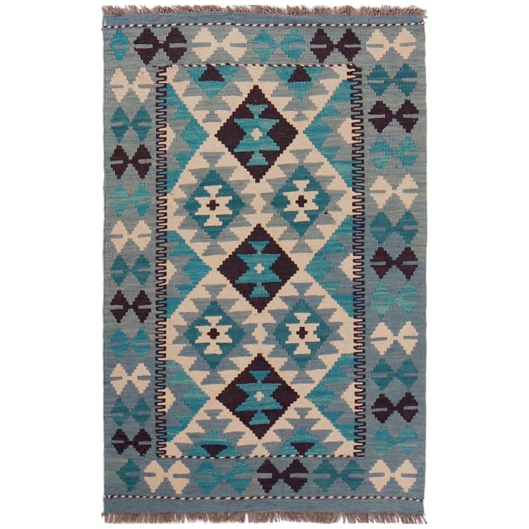 Afghan Kilim Rug 2' 7" x 4' 2" Flat-Weave | No. AL65188