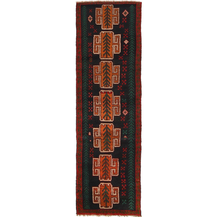 Afghan Baluchi Rug 2' 2" x 8' 0" Hand-Knotted | No. AL65224