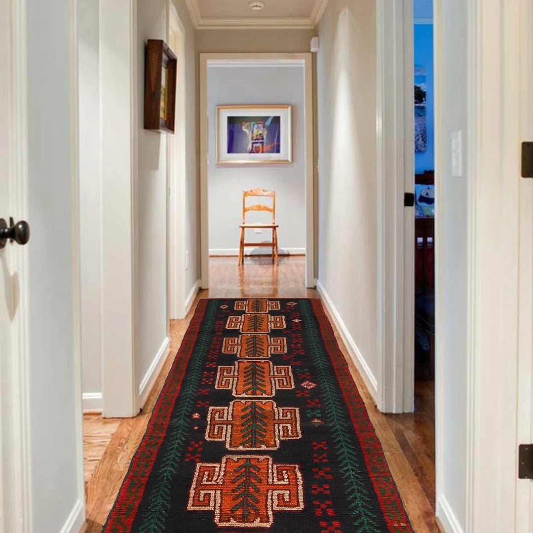 Afghan Baluchi Rug 2' 2" x 8' 0" Hand-Knotted | No. AL65224